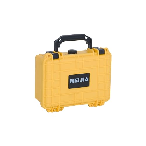 Image of MEIJIA IP67 waterproof hard compact case,Customizable Fit Foam,8.12 inchx6.56 inchx 3.56 inch,Fit Use of Drones, Cameras,Equipments,lens (Yellow)