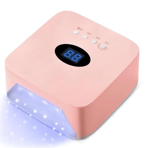 Lámpara UV LED para uñas, Lámpara UV LED for uñas de 72 W, luz for con diamantes imitación en forma corazón, máquina manicura y pedicura, herramientas for(S50 Pink)