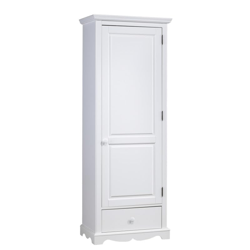 ACTUAL DIFFUSION Bonnetière Blanche Style Anglais 1 Porte 1 Tiroir 4 Niches L 70 H 186 P 42 cm