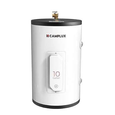 CAMPLUX 10 Gallon Point of Use Electric Water Heater for Small Spaces with Adjustable Thermostat and T&P Relief Valve, Compact Design for Tiny Houses, 120Volt 1500W, UL Listed