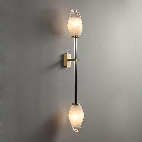 Applique murale en cristal bicolore luxe pour miroir de salle de bain