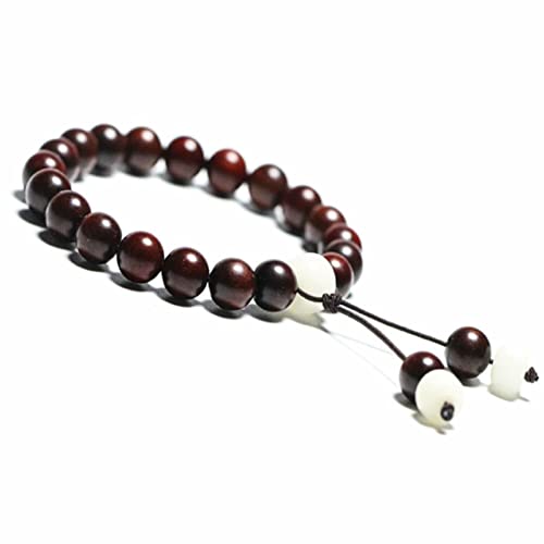 Yalych 8mm India Palissandro Lobulare Bianco Bodhi Buddha Perline Bracciale Buddismo Bead # 17852 Decorazione del Polso