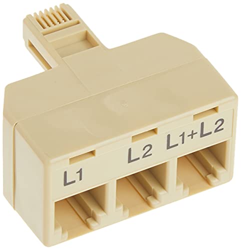 phone line split - C2G 41062 Two Line Telephone Splitter L1 + L2 , Gray