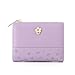 Stylifeo Fashion Wallets Girls Cute Small Bow Bifold Wallet with Zipper Aesthetic Card Holder Coin Purse Cash Pocket for Women, Purple, PU Leather