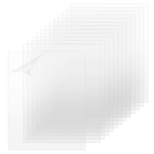 Image of TKOnline 13 PCS Plexiglass Sheets, 11 inch x 14 inch x 0.01 Clear PET Sheet Panels, Clear Acrylic Plastic Sheet for Picture Frame, Invitations, Poster Frames Plastic Board
