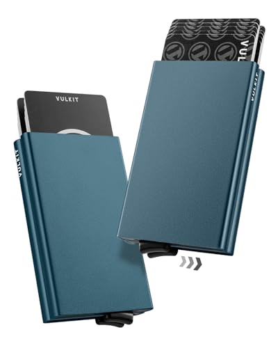 VULKIT Pop Up Card Holder Minimalist Card Case RFID Blocking Double Slim Aluminum Metal Case for Men or Women