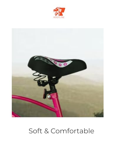 Image of ROOTLINE Alexa Pink 26T Bicycle for Girls /Women with Front Basket and Integrated Carrier | BCP Rim & Handle (26, Pink)