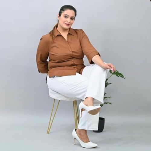 Image of Fashion Plus PlointTrandy Textured Trousers for Women | Women Loose Fit Trousers | Women's High-Waisted Pant | Women Trousers Pants | Korean