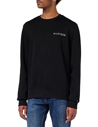 Tommy Hilfiger Herren Sweatshirt Pop Color ohne Kapuze, Schwarz (Black), M