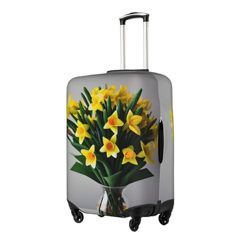 Bouquet Of Daffodils Print Personalized Travel Luggage Cover With Zipper, Elastic Luggage Cover,For Daily Use2