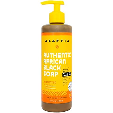 Alaffia Authentic Afican Black Soap Unscented, 16 Ounce Cover