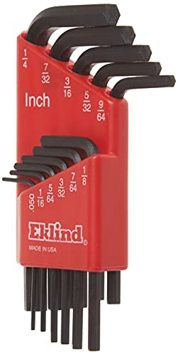 Eklind 10111 Hex-L Key Allen Wrench - 11Pc Set Sae Inch Sizes .050-1/4 Short Series #TOP3