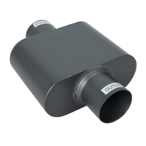 Pair of Single Chamber Performance Race Muffler 3" Center/Center Universal Steel Muffler (3 Inch) by BLACKHORSE-RACING - Image 4