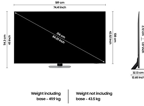 Image of Samsung 214 cm (85 inches) 4K Ultra HD Smart Neo QLED TV QA85QN90CAKXXL (Carbon Silver)