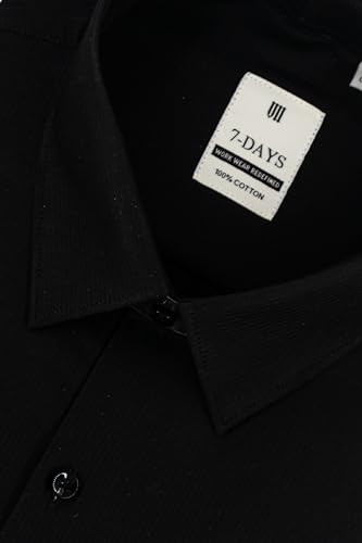 Image of 7-DAYS Men's Premium Formal Shirt - 100% Pure Cotton, Regular Fit, Plain, Full Sleeves, with Pocket - Perfect for Office Wear & Under Suits