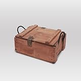 Military Footlocker, 17' – Rustic Vintage-Style Wooden Army Trunk with Industrial Design, Spacious Storage Chest for Bedroom, Perfect for Memorabilia or Home Decor, Lockable, Adds Nostalgic Charm