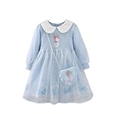 アナ雪ドレス 長袖 エルサドレス 服 ベビー/キッズ バッグ付き 襟付き インナー綿100％ ファスナーなし 女の子ワンピース チュールスカート プリンセスドレス 秋冬 90/100/110/120/130/140