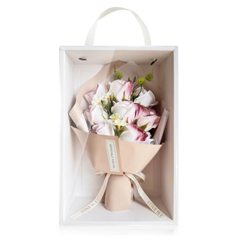 HANASPEAK ソープフラワー 花 母の日 卒業式 敬老の日 バレンタインデー お花 誕生日 フラワーギフト 手揚げ式 多彩バラ（Scarlett）