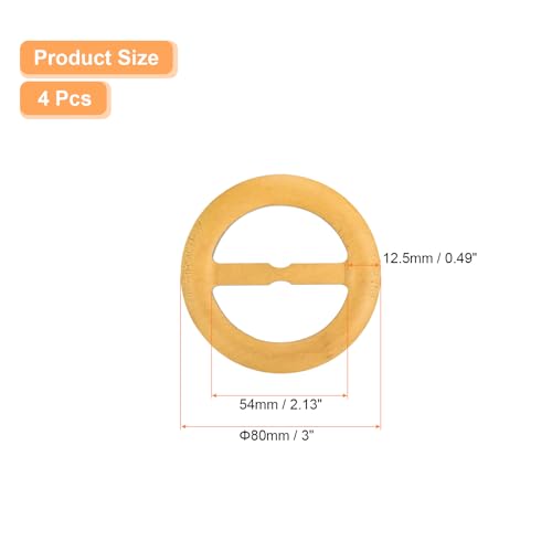 Image of uxcell 4 Pcs T-Shirt Clips, 80mm Wood Scarf Ring Clip Round Tie Circle Clip Buckle Fashion Clothes Corner Knotted Button for Women's Silk Clothing Decoration, Yellow