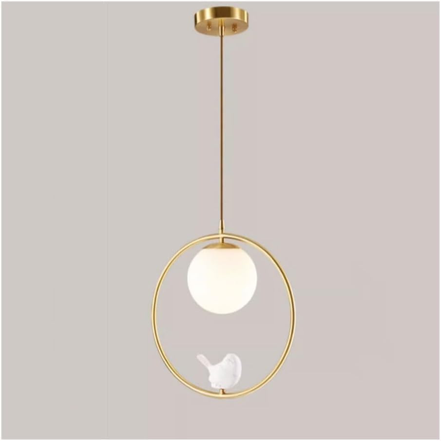 Lámpara colgante vintage de latón candelabro de cristal E14 con pájaro decorativo para techo