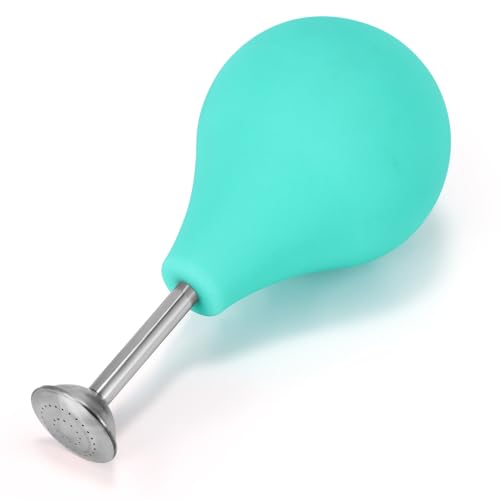 SUNJULY Ballbrause Anzucht 230ml, Ballbrause für Pflanzen, Silikon Bewässerung Sprinkler Kugel mit Edelstahl Düse, Pflanzen Blumen Sprüher für Gießen Samen Bonsai Empfindliche Pflanzen Stecklinge-Grün