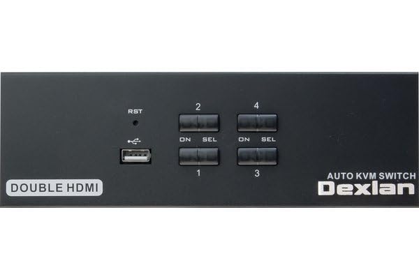 DEXLAN KVM 4 ports double ecran HDMI 4K USB 2 0 cables
