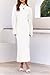 PRETTYGARDEN Women's Fall 2 Piece Outfits Knit Long Sleeve Cropped Cardigan Pullover Sweater Maxi Dress Sets Winter Clothing (White,Medium)