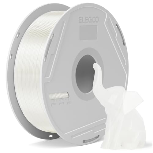 Image of ELEGOO PLA Basic Filament with Reusable Spool Translucent 1KG, 1.75mm PLA 3D Printing Filament 2.2lbs High Dimensional Accuracy, Easy Installation Detachable Spool Fits for Most 3D Printers