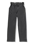 PANTALON IKKS Junior Denim Paperbag Jeans, Gris chiné Anthracite, 4 Ans Fille