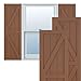 Ekena Millwork TFP102FH12X070BT True Fit PVC Two Equal Panel Farmhouse Fixed Mount Shutters w/Z-Bar, (Per Pair-Hardware Not Included), 12"W x 70"H, Burnt Toffee