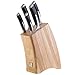 Produktbild Richardson Sheffield KYU Messerblock mit Messer | 5-teiliges Messer-Set | Aus Kautschuk-Holz | Spickmesser, Allzweckmesser, Schinkenmesser, Brotmesser & Santokumesser | Edelstahl rostfrei & poliert