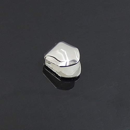 EXCEART Gold Tooth Cap 2pcs Silver Mouth Teeth Hip Hop Teeth Top Bottom Brass Brace Tooth Single Grill Cap for Teeth Mouth Party Cosplay Accessories Fake Teeth for Adults