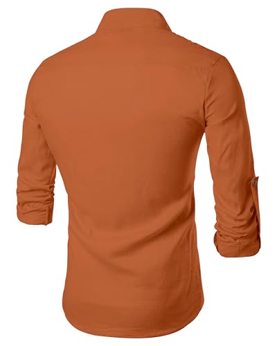 Image of Zombom Men's Cotton Blend Solid Casual Regular Fit Mandarin /Chinese Collor Short Full Sleeve Kurta for Men