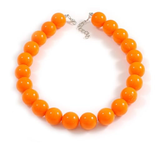 Collier perles orange fluo Avalaya le bijou tendance pour vos soirées d'été