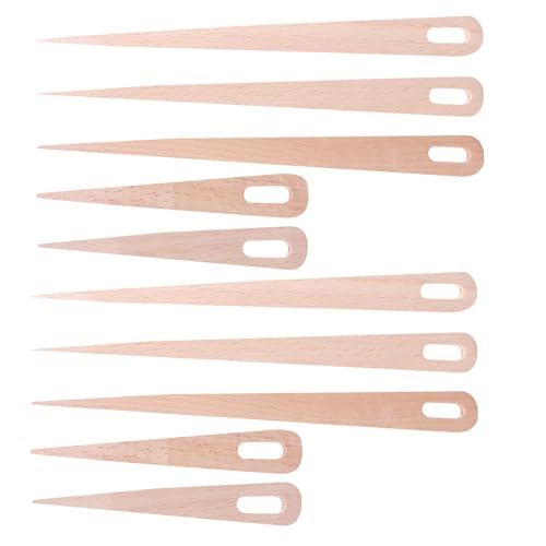 Gadpiparty 10 Piezas Herramientas de Manual de Madera con Agujas de Ojo Grande para Crochet y Macramé Resistentes y Fáciles de Enhebrar para Principiantes y Expertos Proyectos de Artesanal