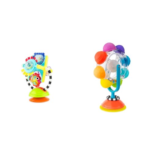 Sassy Fishy Fascination Station 2-in-1 High Chair Toy & Light Up Rainbow Wheel Tray Toy Bundle