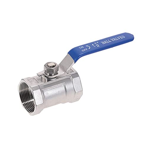 Válvula de Bola de tubería de Acero Inoxidable SS304 Roscada Hembra de 1/4 3/8 3/4 1 1-1/4 1-1/2 Válvula de Bola de Encendido Recta (Size : 3/8)