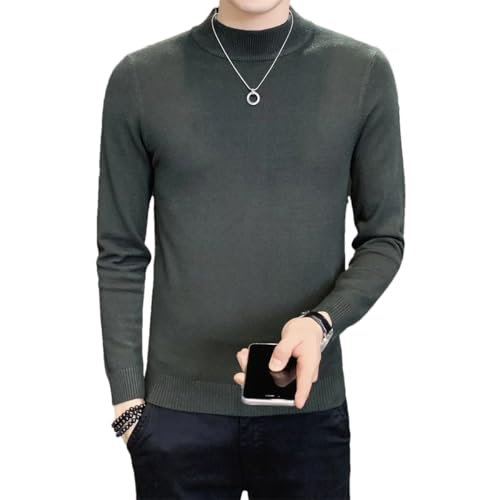 Dcvmvmn Men's Autumn/Winter Half High Collar Solid Sweater Men's Slim Fit Pullover Sweater - Main Image