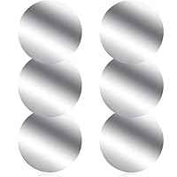Czkonore Metallplatte Metallplättchen Selbstklebend, 6 Stück Handy Metall Platte Selbstklebende Set, Mit 3M Kleber für Magnete Kfz Zubehör Handy Handyhalterung Auto, Silber