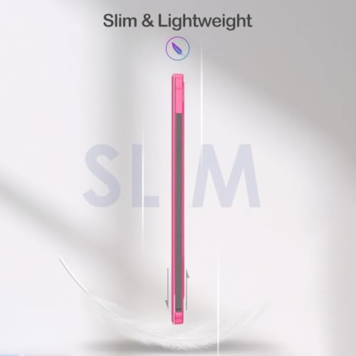 Image of MOCA Case for Samsung Galaxy Tab S10 Plus / S9 Plus 12.4-Inch, Translucent Back Tri-Fold Stand Cover, Supports S Pen Charging, Auto Wake /Sleep, Protective PU + PC Tablet Case (Watermelon)