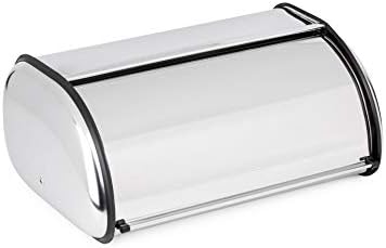 Jiallo Large Countertop Stainless Steel Bread Box/Bin with Roll Up Lid
