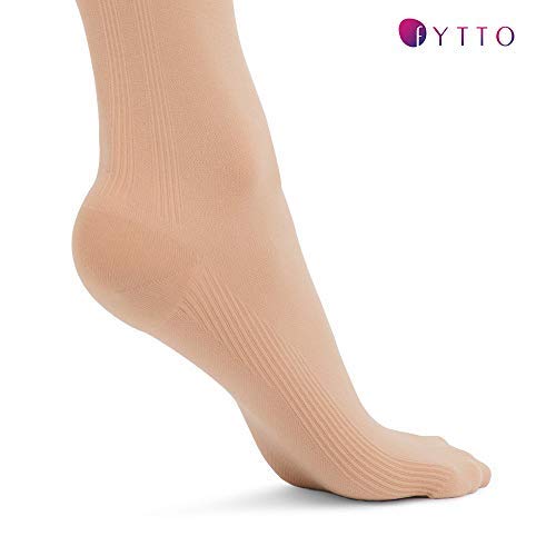 Fytto 1020 Opaque Compression Socks for Professionals 15-20 mmHg - Graduated Medical Support for Flight, Travel, DVT and Edema - Medium, Nude - Thumbnail 2