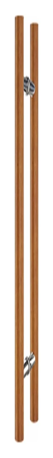 CWCQGH Push Pull Door Handle, Sliding Barn Door Handle, H Shape Double Sided Round Bar Push Pull Door Handle for Heavy Interior Exterior,Brown-40cm(1.3ft)