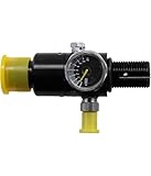 4500 psi HPA-Lufttankregler, M18X1.5 Hochdruck-Lufttank-Druckregelventil, Tankdruckregler, mit Messgerät, Geeignet für Gastankstellen und Gasflaschen, Schwarz, 1 Stück