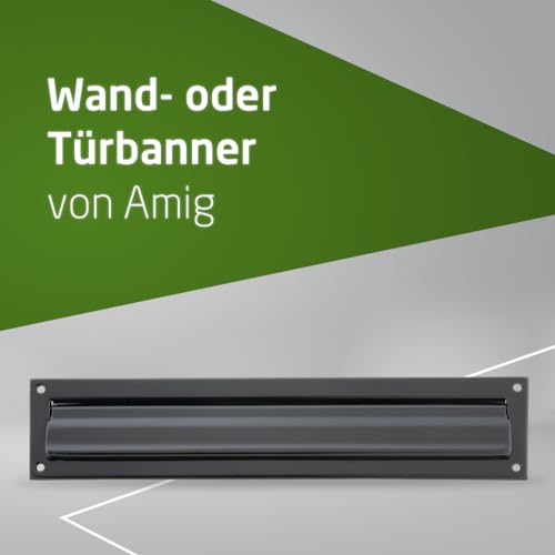 Amig - Briefschlitz für Briefkasten | Für Innen- und Außen-Wände oder -Türen | Briefeinwurf aus Stahl | Größe 342 x 73 cm | Schlitzmaße: 246 x 48 mm | Farbe Schwarz