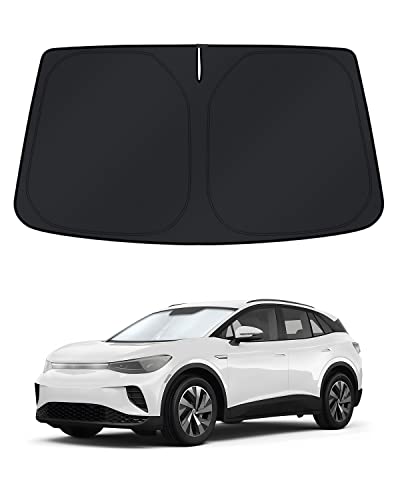 Image of KUST Windshield Sun Shade for 2021-2025 2026 Volkswagen VW ID.4 Accessories Sunshade Window Sun Visor Protector Foldable Blocks UV Rays Keep Car Cooler Privacy