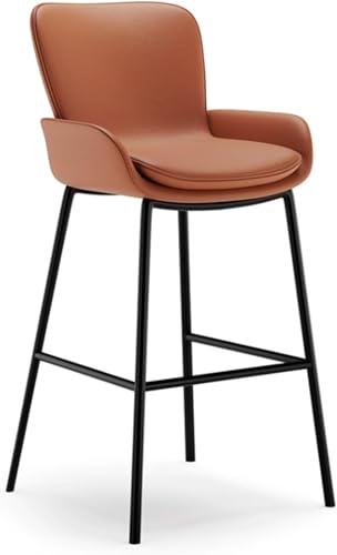 Tabouret de bar simili cuir gris chaise de comptoir avec dossier pieds en métal pour îlot cuisine