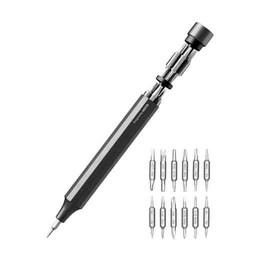 HOTO Precision Screwdriver Sets, 24-in-1 Manual Screwdriver Set, Screwdriver Set with 24 pcs Tough S2 Steel Bits, Manual Pen Shape, Ideal for Electronics, Glasses and Bracelets, Slate Grey