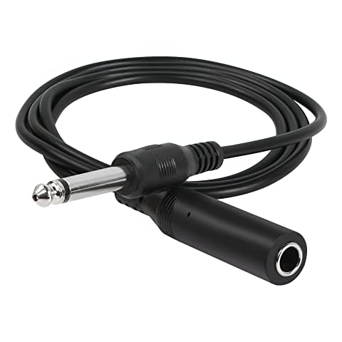 RIIEYOCA 1/4" to 1/4" TS Cable, Nickel Plated 6.35mm Mono Male to 6.35mm Mono Female Audio Cable for Amplifier, Speaker,Guitar(1m/3.28ft) Cover