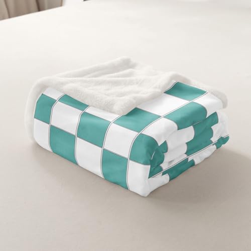 Image of Erosebridal Initial Letter D Fleece Blanket Throw 50 inchx60 inch Pink and White Checkered Sherpa Blanket Cute Monogram Plaid Fuzzy Plush Throw for Kids Girls Women,Kawaii Gingham Grids Decor for Bed Couch